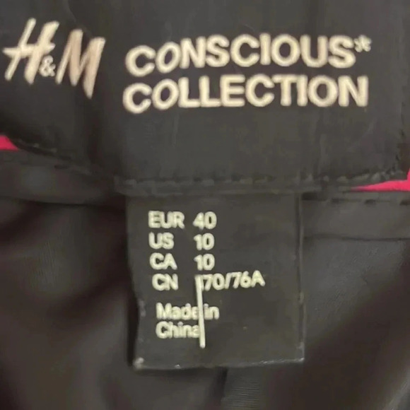 H&M Conscious Collection Black With Pink Trim Satin Skirt - Picture 9 of 9